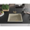 Mexen Pedro granite sink 1-bowl 560 x 460 mm, beige, golden siphon - 6508561000-69-G