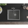 Mexen Pedro granite kitchen sink 1-bowl 560 x 460 mm, gray, chrome siphon - 6508561000-71