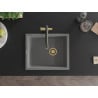 Mexen Pedro granite sink single-bowl 560 x 460 mm, grey, gold siphon - 6508561000-71-G