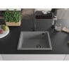 Mexen Pedro granite sink 1-bowl 560 x 460 mm, grey, black siphon - 6508561000-71-B