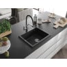 Mexen Pedro 1-compartment granite sink 560 x 460 mm, Black - 6508561000-77