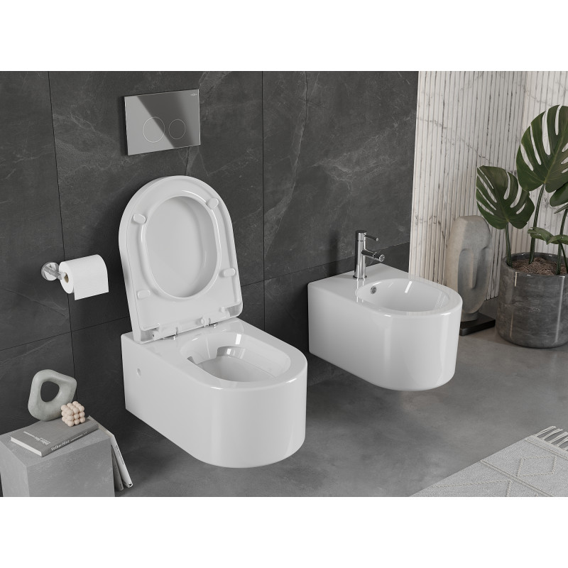 Mexen Sofia toilet bowl with hard soft-close seat, white gloss - 30798000