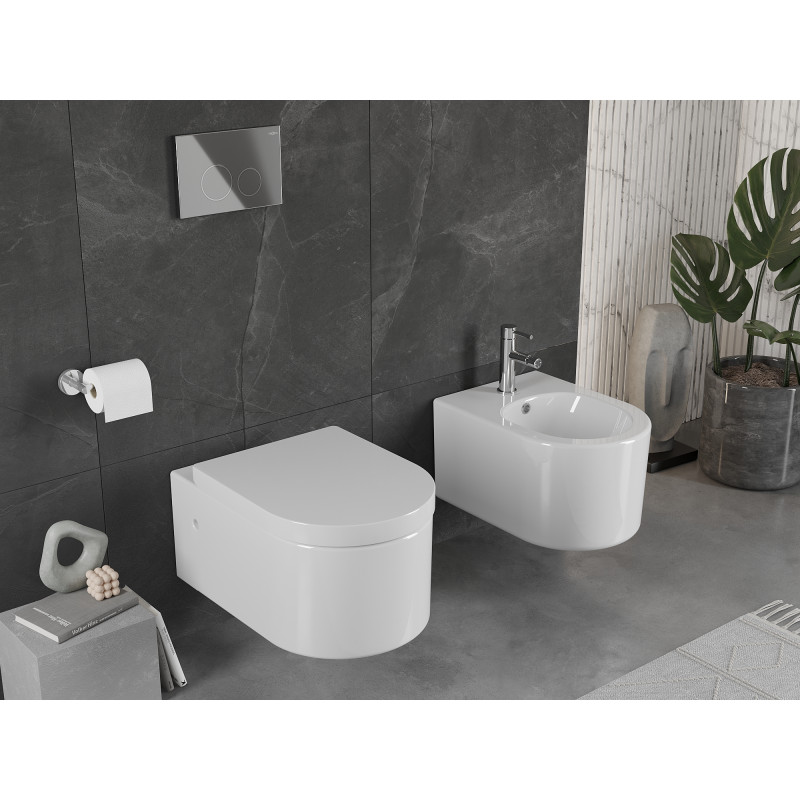 Mexen Sofia toilet bowl with hard soft-close seat, white gloss - 30798000