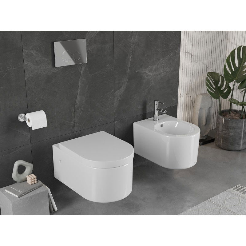 Mexen Sofia toilet bowl with slow-closing hard seat, white gloss - 30798000