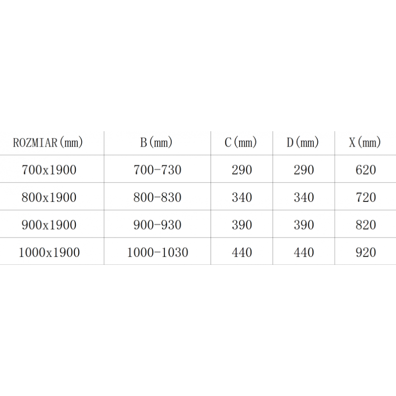 Mexen Texas shower door hinged 90 cm, transparent, chrome - 880-090-000-01-00