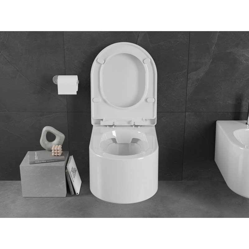 Mexen Sofia toilet bowl with hard soft-close seat, white gloss - 30798000