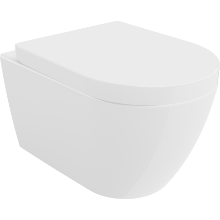 Mexen Rico Rimless toilet bowl with a hard soft close toilet seat, White - 30478000