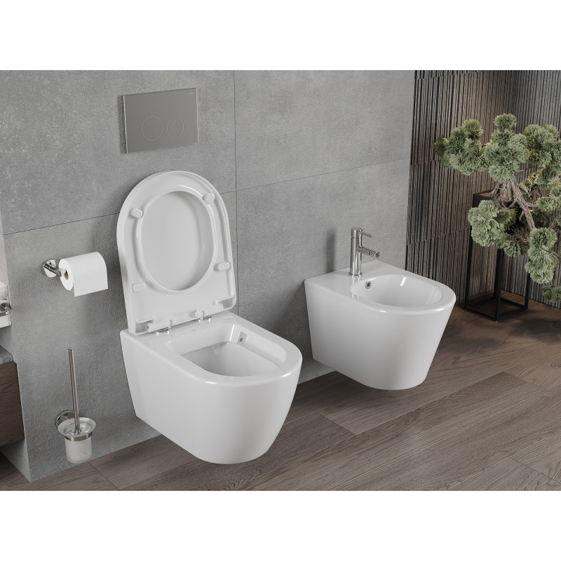 Mexen Rico Toilet bowl with slow-closing hard seat, glossy white - 30478000
