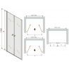 Mexen Texas 90 cm Hinged Shower Door, Transparent, Chrome - 880-090-000-01-00