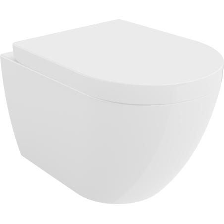 Mexen Lena Rimless toilet bowl with a hard soft close toilet seat, White - 30298000