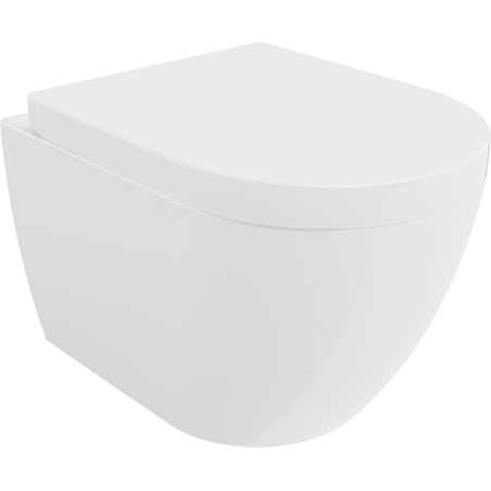 Mexen Lena Rimless Toilet Bowl with Hard Soft-Close Seat, Glossy White - 30298000