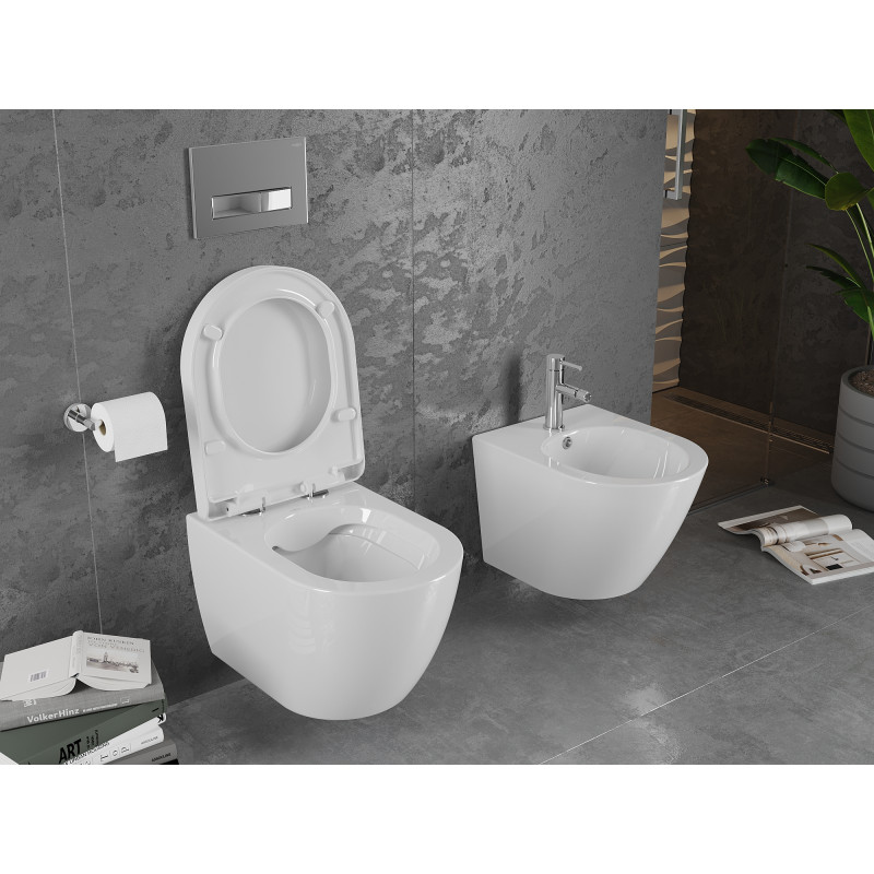 Mexen Lena toilet bowl with a slow-close hard seat, white gloss - 30298000