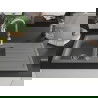 Mexen Andres granite sink 1.5-bowl with drainer and Savita kitchen tap, grey - 6515-71-672601-00