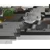 Mexen Andres granite sink 1.5-bowl with drainer and Savita kitchen tap, grey - 6515-71-672601-70-B
