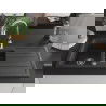 Mexen Andres granite sink 1.5-bowl with drainer and Savita kitchen tap, black spotted - 6515-76-672601-00