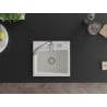 Mexen Milo granite kitchen sink 1-bowl with Savita kitchen faucet, white - 6505-20-672601-00