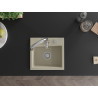 Mexen Milo granite sink 1-bowl with Savita kitchen faucet, beige - 6505-69-672601-00
