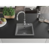 Mexen Milo 1-bowl granite sink with Savita kitchen faucet, gray - 6505-71-672601-00