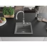 Mexen Milo granite single-bowl kitchen sink with Savita faucet, gray - 6505-71-672601-00