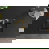 Mexen Milo 1-compartment granite sink with a kitchen mixer tap Savita, Black/Gold metallic- 6505-75-672601-50