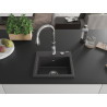 Mexen Milo 1-bowl granite sink with Savita kitchen faucet, black speckled - 6505-76-672601-00