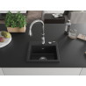 Mexen Milo 1-bowl granite sink with Savita kitchen faucet, black - 6505-77-672601-00