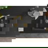 Mexen Gaspar 1.5-compartment granite sink with a drip tray and kitchen mixer tap Savita, spotted black - 6507-76-672601-50