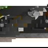 Mexen Gaspar 1.5-compartment granite sink with a drip tray and kitchen mixer tap Savita, Black - 6507-77-672601-50