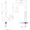 Mexen Pablo 1-bowl Granite Kitchen Sink with Drainer and Savita Kitchen Tap, White - 6510-20-672601-20