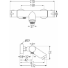 Mexen Kai thermostatic bathtub mixer tap, Gold - 77300-50