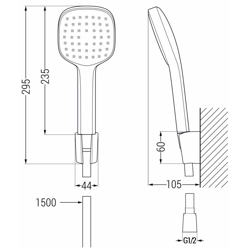Mexen R-33 spot shower set, chrome - 785335052-00
