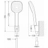 Mexen R-33 point shower set, chrome/white - 785335052-02