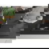 Mexen Pablo granite sink 1-bowl with drainer and Savita kitchen tap, black/silver metallic - 6510-73-672601-70