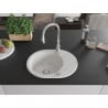 Mexen Kevin granite sink 1-bowl with drainer and Savita kitchen faucet, white - 6517-20-672601-00