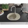 Mexen Kevin 1-compartment granite sink with a drip tray and kitchen mixer tap Savita, Beige - 6517-69-672601-00