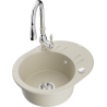 Mexen Kevin 1-compartment granite sink with a drip tray and kitchen mixer tap Savita, Beige - 6517-69-672601-00