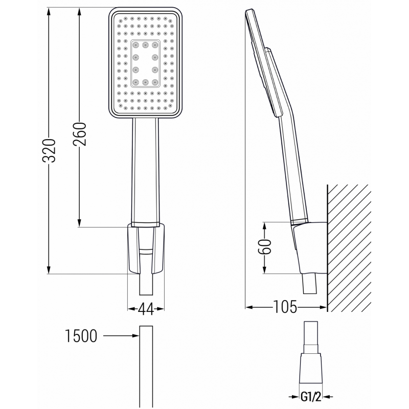 Mexen R-54 point shower set, white/chrome - 785545052-21