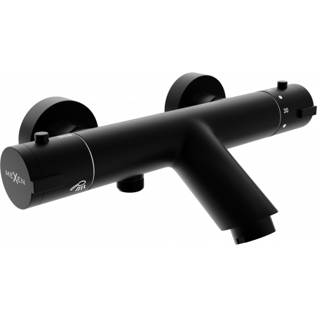 Mexen Kai thermostatic bathtub mixer tap, Black - 77300-70