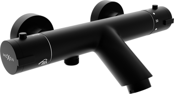Mexen Kai thermostatic bathtub mixer tap, Black - 77300-70