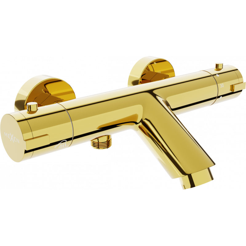 Mexen Kai thermostatic bathtub mixer tap, Gold - 77300-50