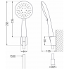 Mexen R-67 point shower set, black - 785675052-70
