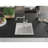 Mexen Milo 1-bowl granite sink with kitchen faucet Carla, white - 6505-20-670700-00