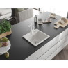 Mexen Milo 1-bowl granite sink with kitchen faucet Carla, white - 6505-20-670700-20