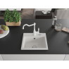 Mexen Milo 1-bowl granite sink with kitchen faucet Carla, white - 6505-20-670700-20