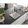 Mexen Milo granite kitchen sink 1-chamber with Carla kitchen faucet, white - 6505-20-670700-50