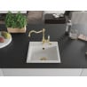 Mexen Milo 1-bowl granite sink with Carla kitchen tap, white - 6505-20-670700-50