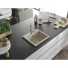 Mexen Milo granite sink with 1 bowl and Carla kitchen tap, beige - 6505-69-670700-00