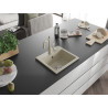 Mexen Milo granite 1-bowl sink with Carla kitchen faucet, beige - 6505-69-670700-69