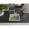 Mexen Milo granite 1-bowl sink with Carla kitchen faucet, beige - 6505-69-670700-69
