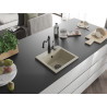 Mexen Milo 1-Bowl Granite Sink with Kitchen Faucet Carla, Beige - 6505-69-670700-70